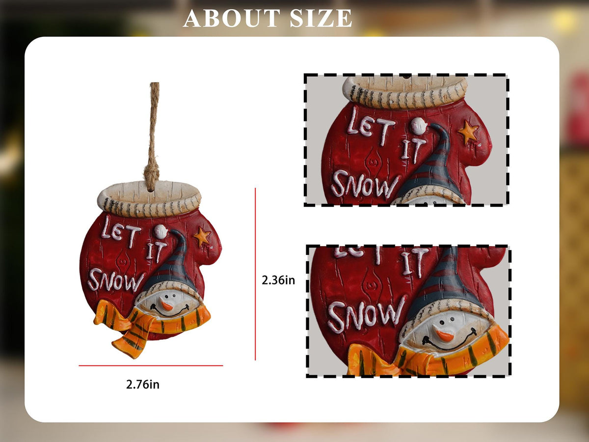 Santa & Snowman Christmas Tree Resin Ornament
