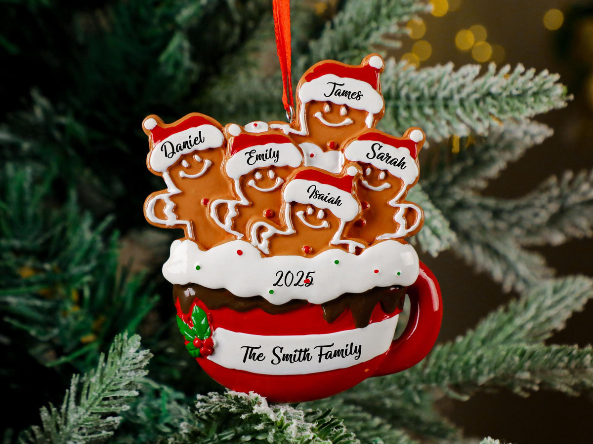 Personalized Gingerbread Family Resin Ornament