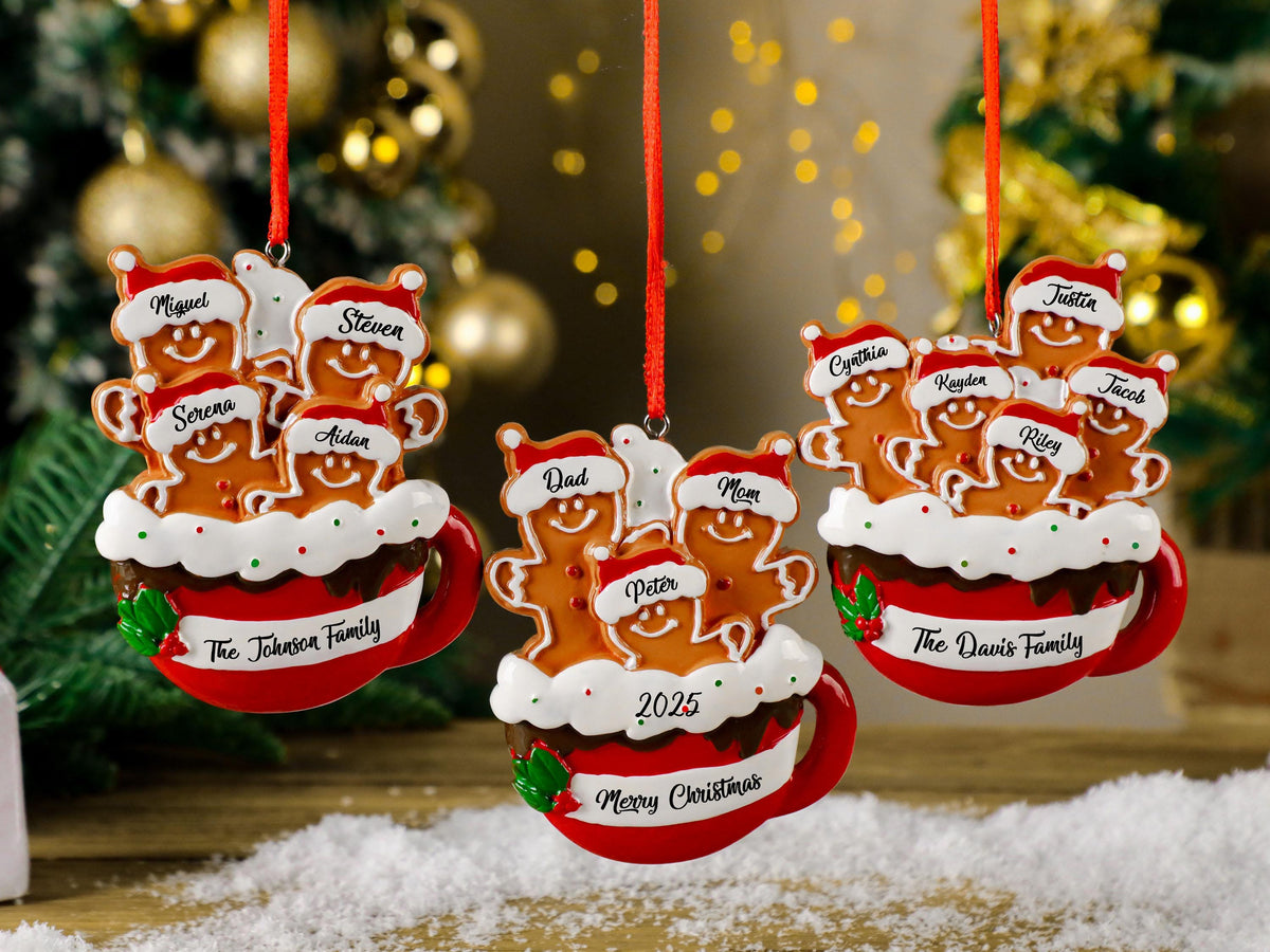Personalized Gingerbread Family Resin Ornament