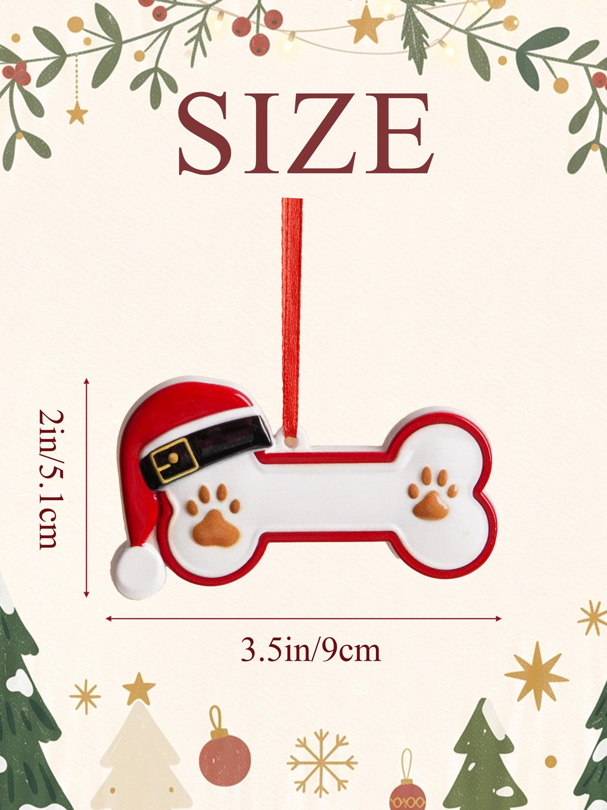 Personalized Dog Bone Resin Christmas Ornament
