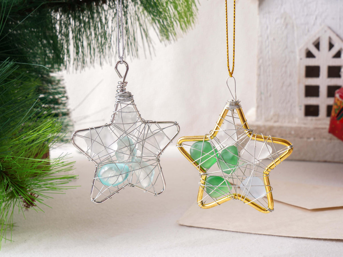 Handcrafted Sea Glass Tree Coastal Ornament