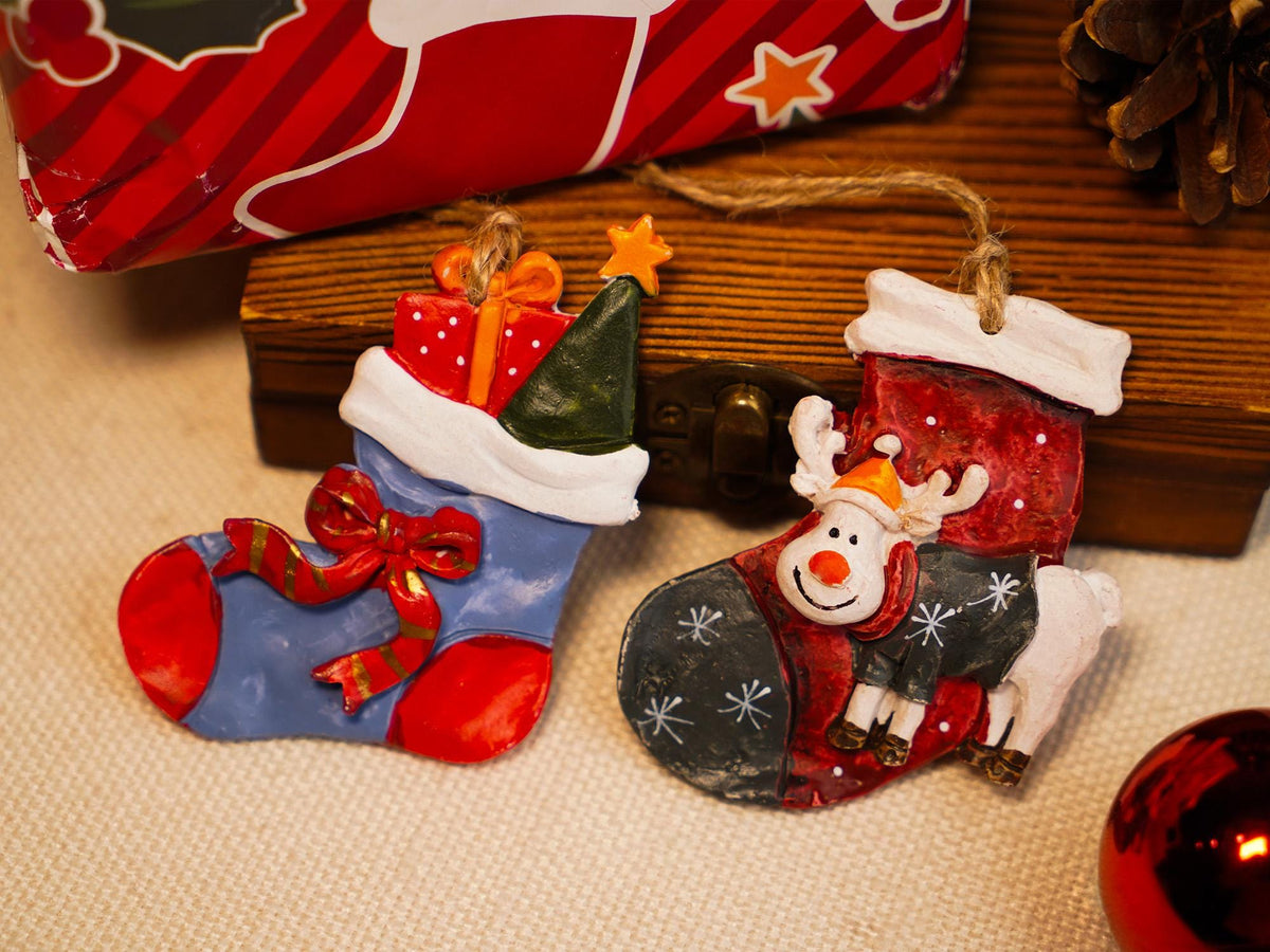 Santa & Snowman Christmas Tree Resin Ornament