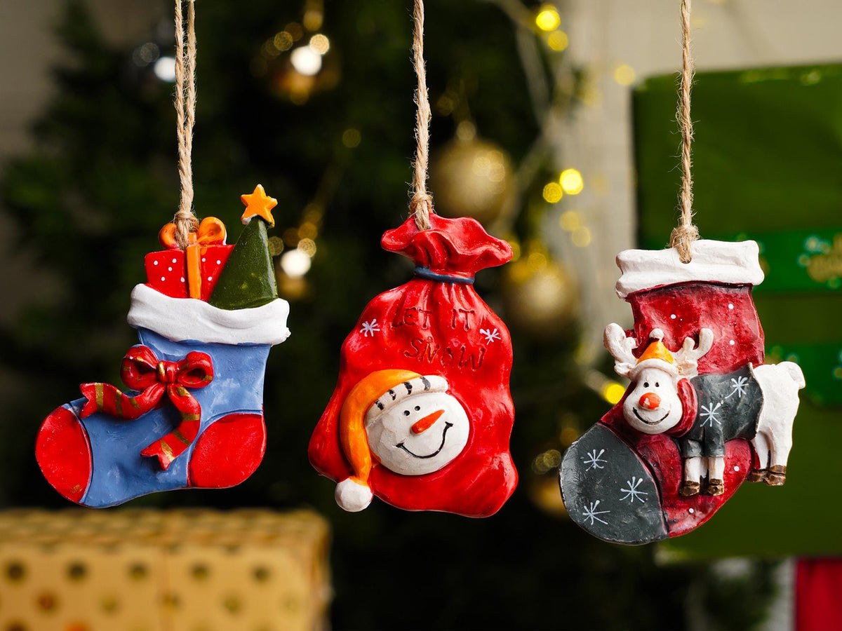 Santa & Snowman Christmas Tree Resin Ornament