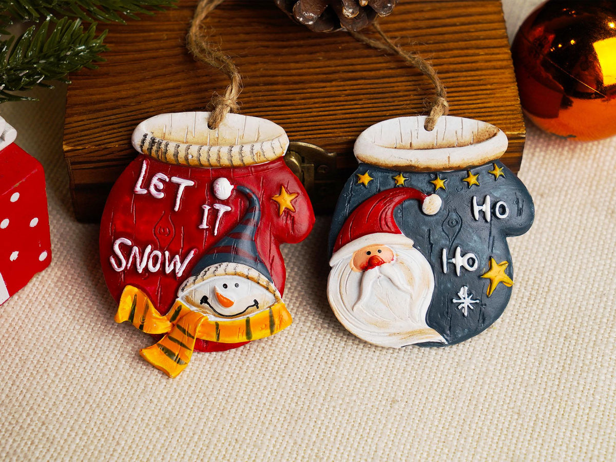 Santa & Snowman Christmas Tree Resin Ornament
