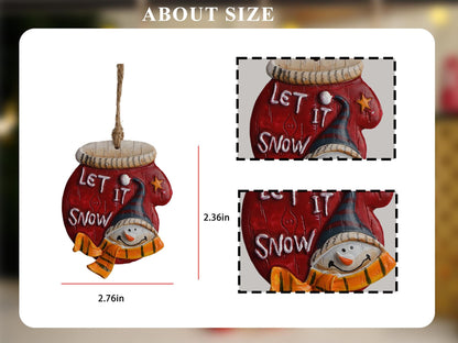Santa & Snowman Christmas Tree Resin Ornament