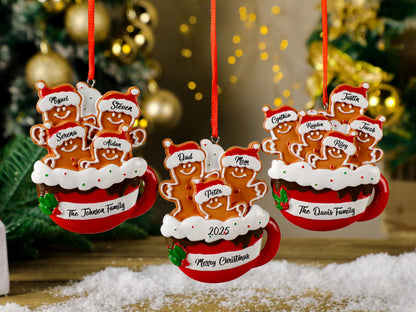 Personalized Gingerbread Family Resin Ornament