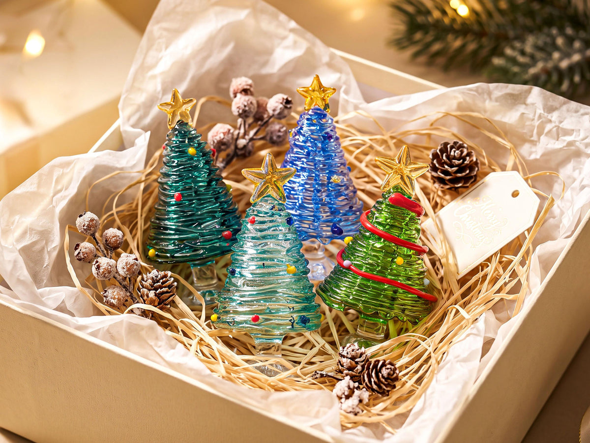Handmade Stained Glass Mini Tabletop Christmas Tree
