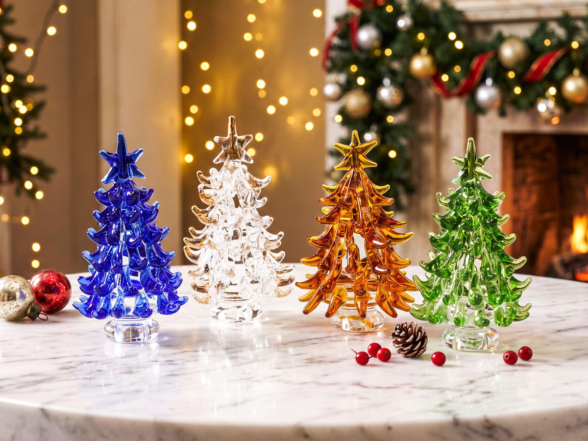 Handmade Stained Glass Mini Tabletop Christmas Tree