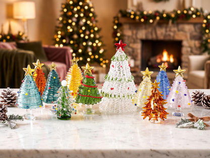 Handmade Stained Glass Mini Tabletop Christmas Tree
