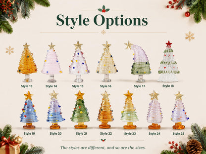 Hand-Blown Glass Tabletop Christmas Tree Decor