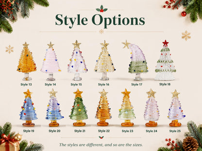 Handmade Stained Glass Mini Tabletop Christmas Tree