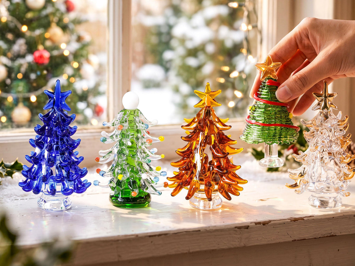 Handmade Stained Glass Mini Tabletop Christmas Tree