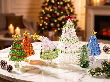 Handmade Stained Glass Mini Tabletop Christmas Tree