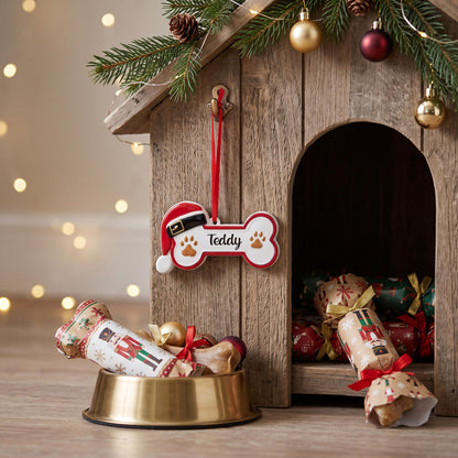Custom Paw Print Dog Bone Resin Tree Ornament