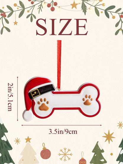 Personalized Dog Bone Resin Christmas Ornament