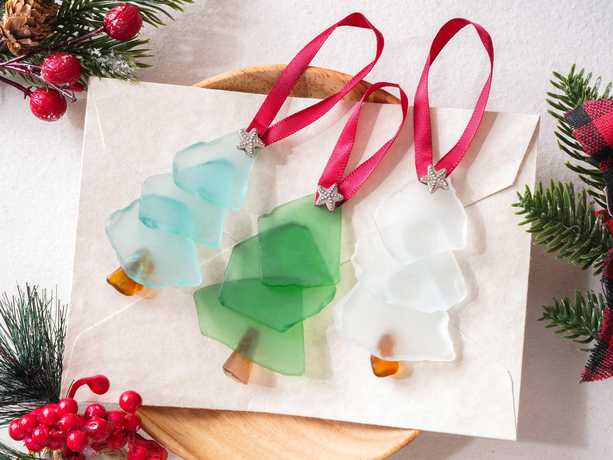Handcrafted Sea Glass Tree Coastal Ornament