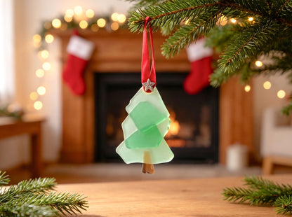 Handcrafted Sea Glass Tree Coastal Ornament