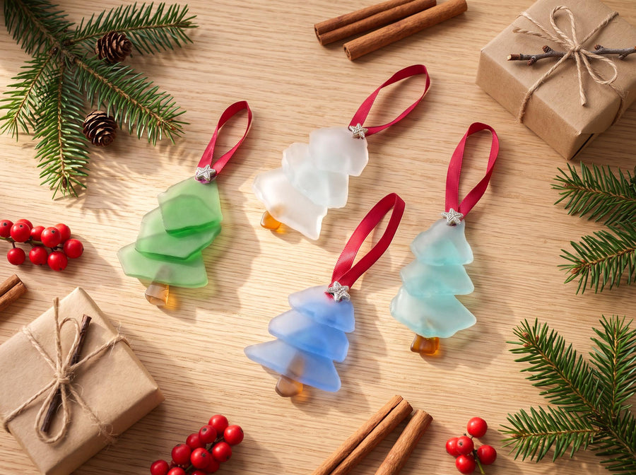 Coastal Sea Glass Family Christmas Tree Ornament