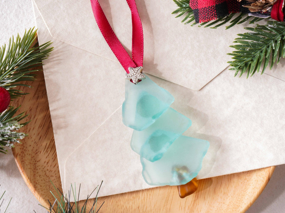 Coastal Sea Glass Family Christmas Tree Ornament