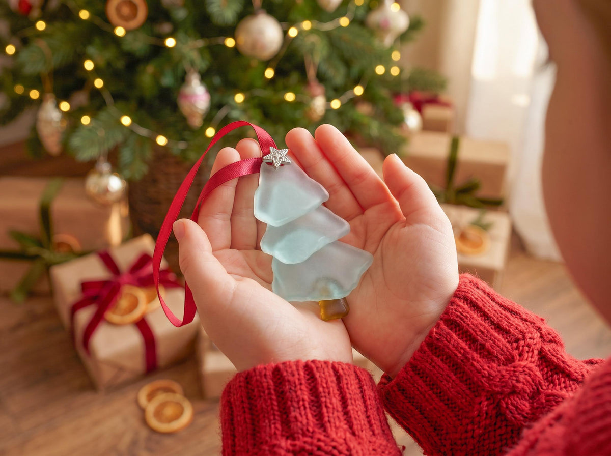 Coastal Sea Glass Family Christmas Tree Ornament