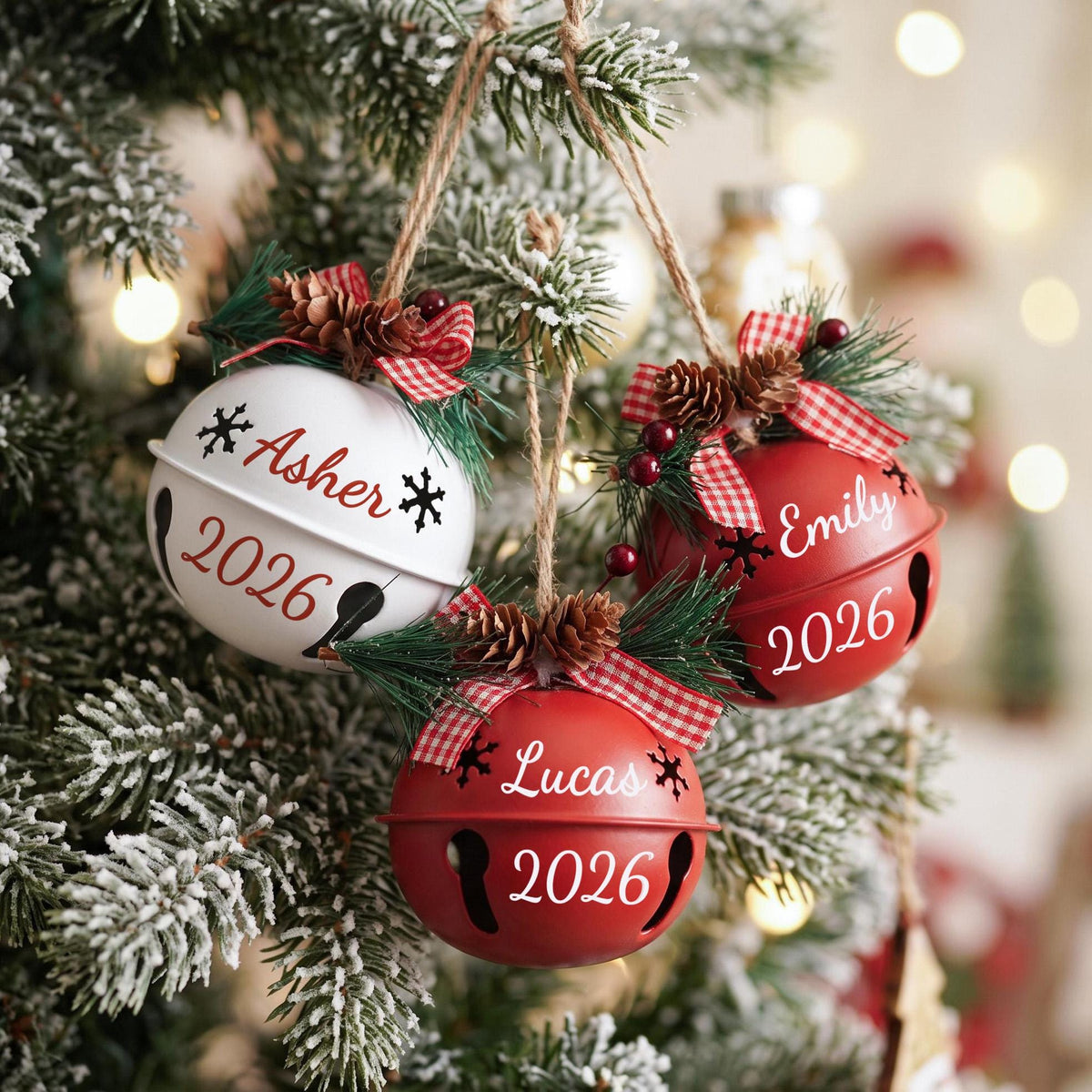 Personalized Holiday Jingle Bell Tree Ornament